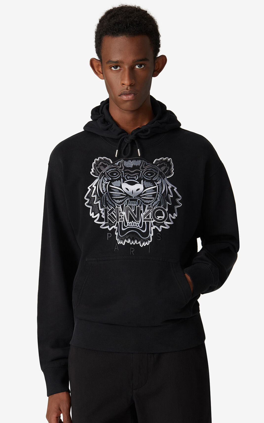 Sudaderas Con Capucha Kenzo Tiger Hombre Negras NOP891463